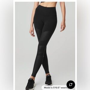 ALO Yoga—MOTO High-Waisted Legging | Size M, Solid & Glossy Black